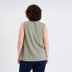 Débardeur fluide effet gauffré vert kaki femme grande taille