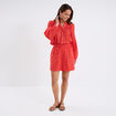 Short broderie anglaise élastiqué coton rouge femme