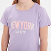 T-shirt coton manches courtes Creeks mauve fille