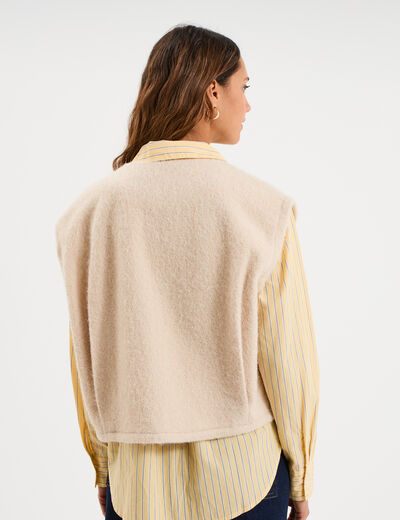 Veste sans manches sable femme