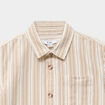 Chemise droite manches courtes coton marron gar&ccedil;on