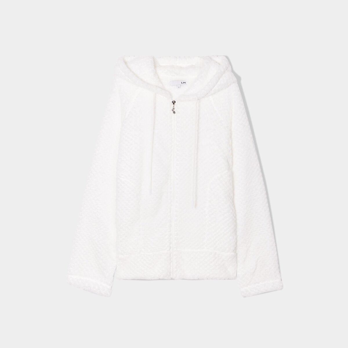 Veste de pyjama effet polaire ivoire femme
