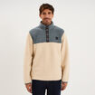 Sweat polaire col camionneur boutons ecru homme