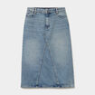 Jupe en jean longue droite coton denim dirty femme