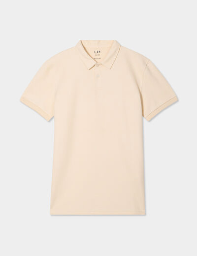 Polo manches courtes ecru homme