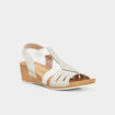 Sandales compensées cuir Confortissimo blanc femme