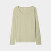 T-shirt manches longues vert kaki femme