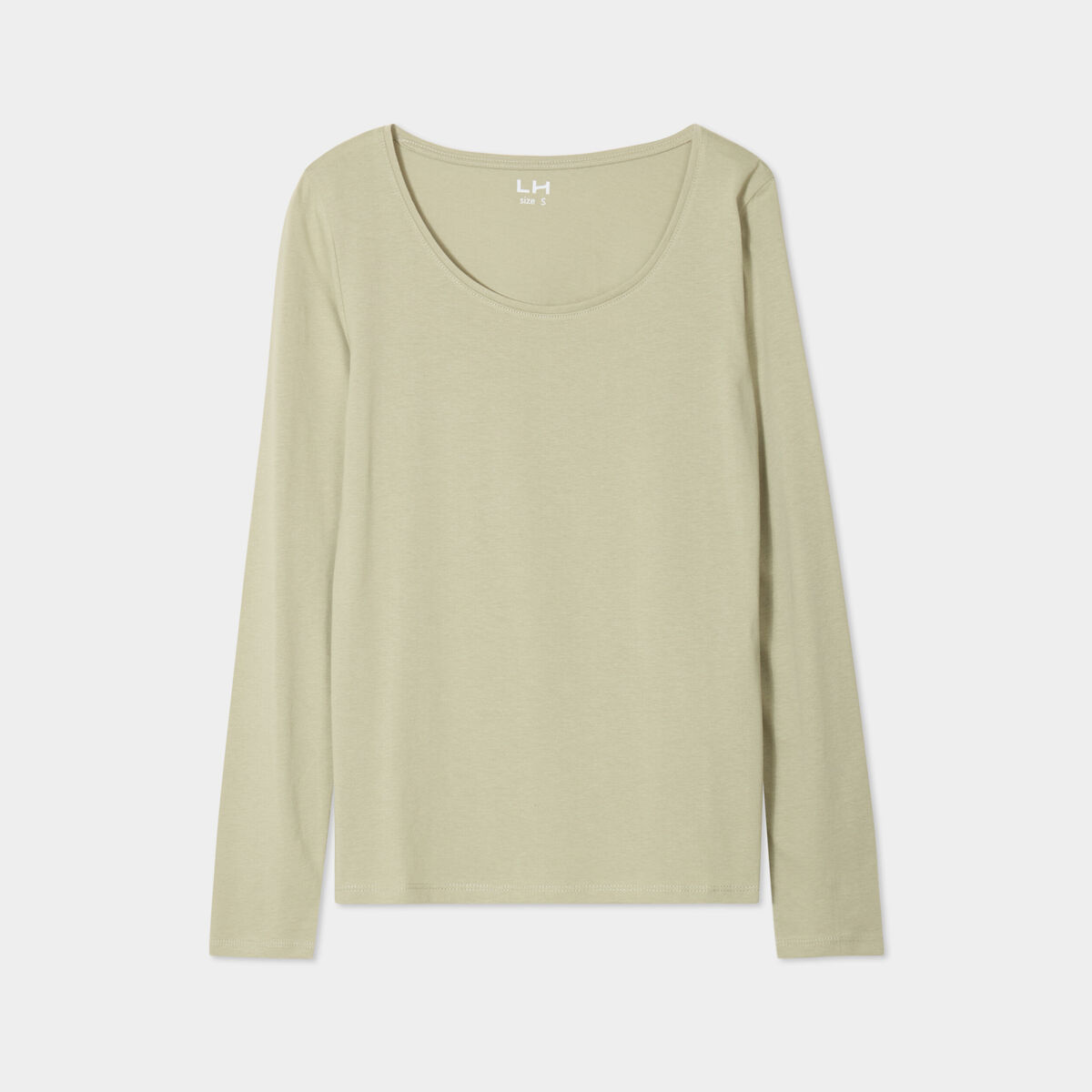 T-shirt manches longues vert kaki femme