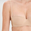 Soutien-gorge bandeau microfibre beige femme
