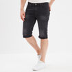 Bermuda regular en jean denim noir homme