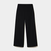 Pantalon large fluide taille haute noir femme