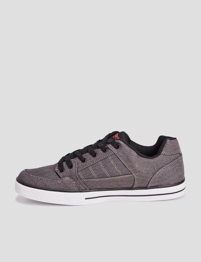 Tennis basses en toile à lacets gris homme