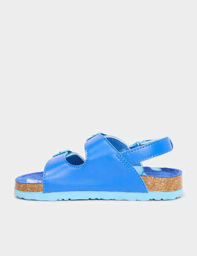 Sandales plates avec brides bleu garçon