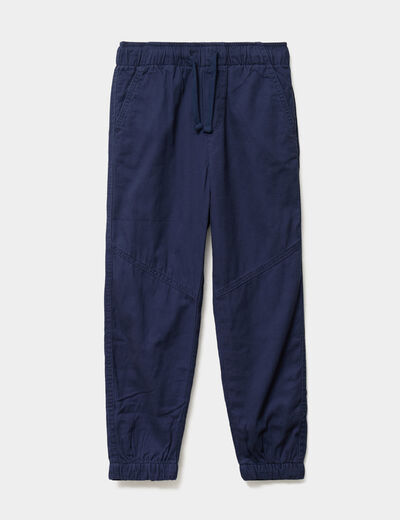 Pantalon jogger chaud doubl&eacute; coton bleu marine gar&ccedil;on