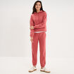 Sweat hoodie 1 poche &agrave; capuche vieux rose femme