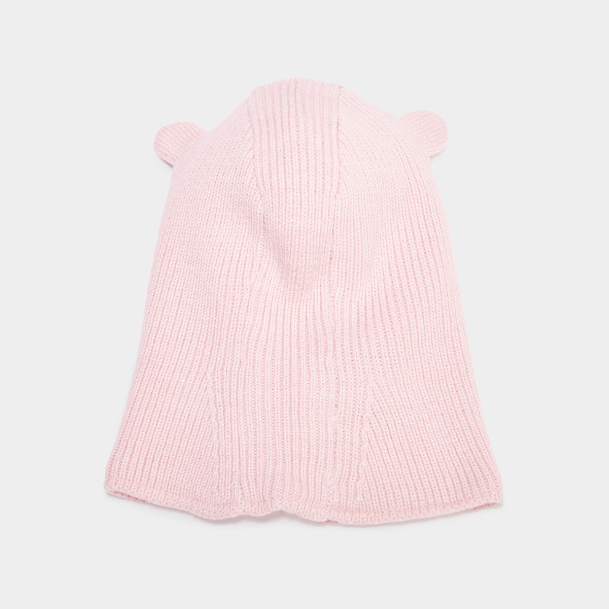 Cagoule tricotée doublure polaire rose bébé garçon