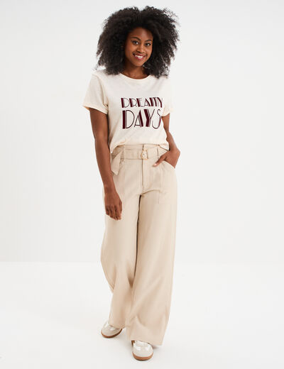 T-shirt manches courtes coton blanc femme