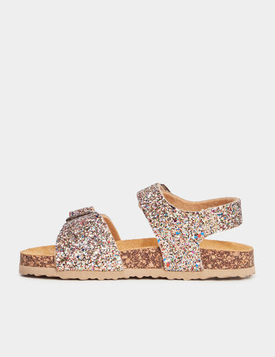 Sandales plates à paillettes primaire multicolore fille