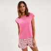 Ensemble pyjama short et t-shirt ecru femme