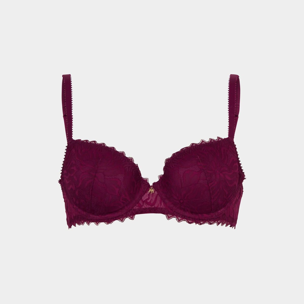Soutien-gorge corbeille paddé dentelle rouge femme