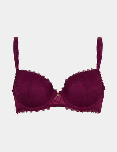 Soutien-gorge corbeille paddé dentelle rouge femme