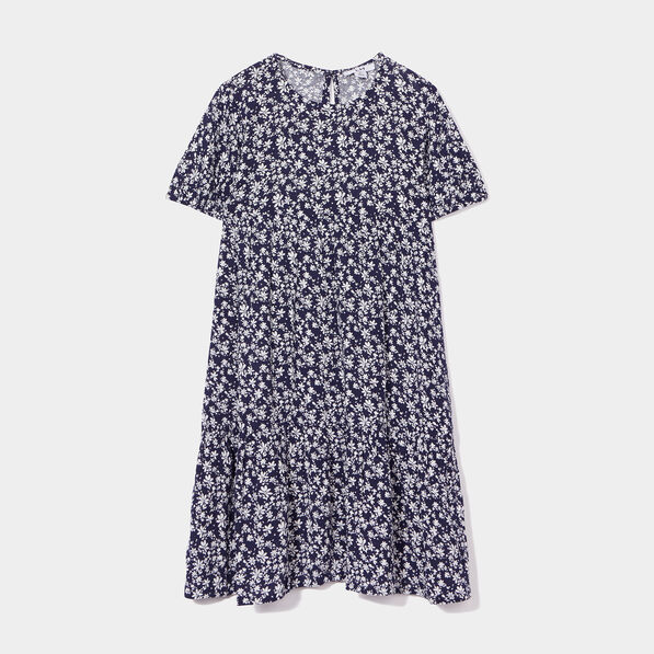 robe longue trapeze manches ballons bleu marine fille Robe longue trapèze manches ballons bleu marine fille