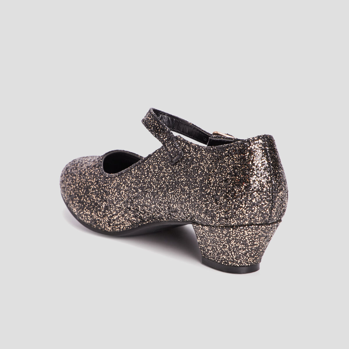Babies à talons pailletées noir fille