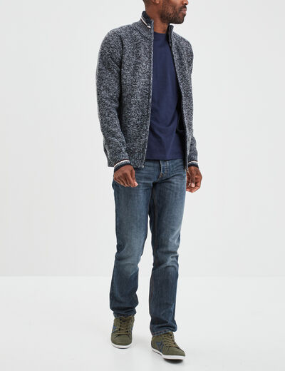 T-shirt en coton manches courtes bleu marine homme