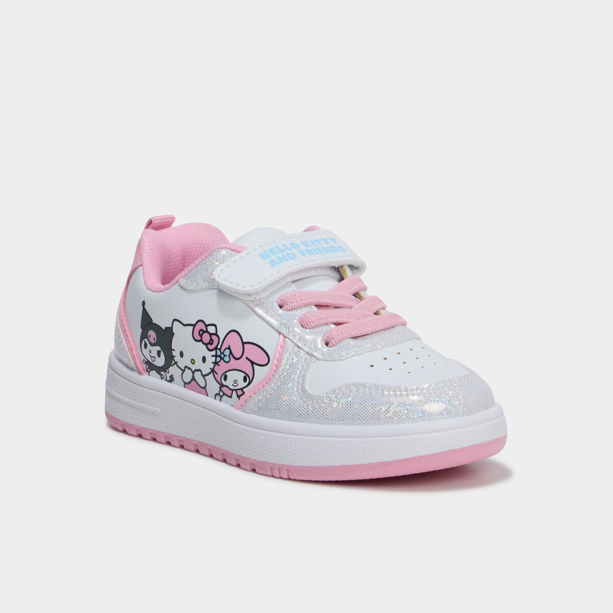 Tennis basses &agrave; scratchs Hello Kitty blanc fille