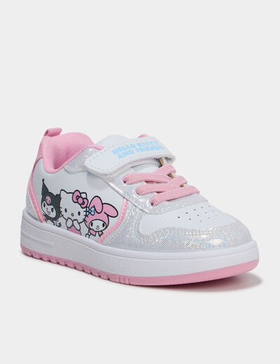 Tennis basses &agrave; scratchs Hello Kitty blanc fille