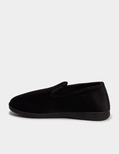 Pantoufles effet velours noir femme