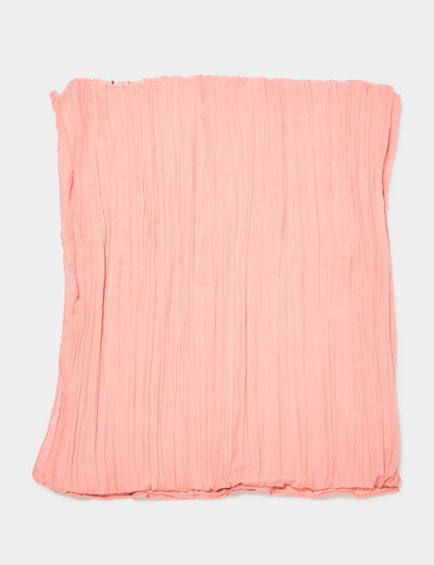 Foulard aspect froissé rose saumon femme