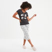 Ensemble pyjama corsaire t-shirt coton gris foncé femme