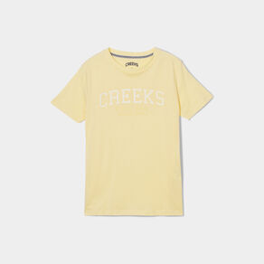 t shirt oversize col rond coton creeks jaune clair femme T-shirt oversize col rond coton Creeks jaune clair femme