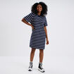 Robe t-shirt manches courtes coton ecru femme