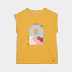 T-shirt col rond manches courtes Creeks jaune moutarde femme
