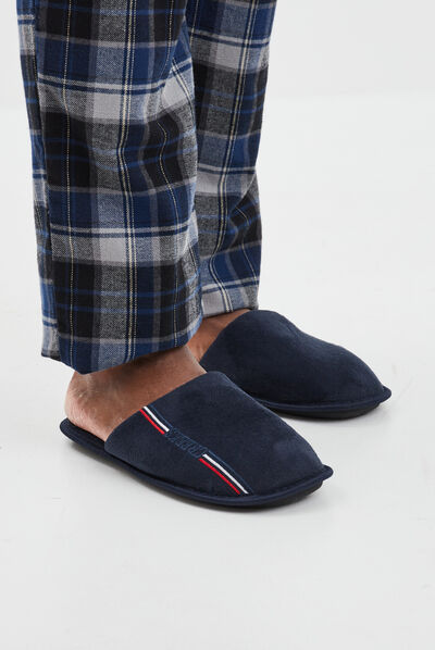 Chaussons mules meilleur papa bleu homme