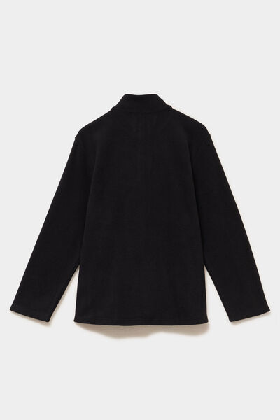 Gilet polaire zipp&eacute; manches longues noir mixte