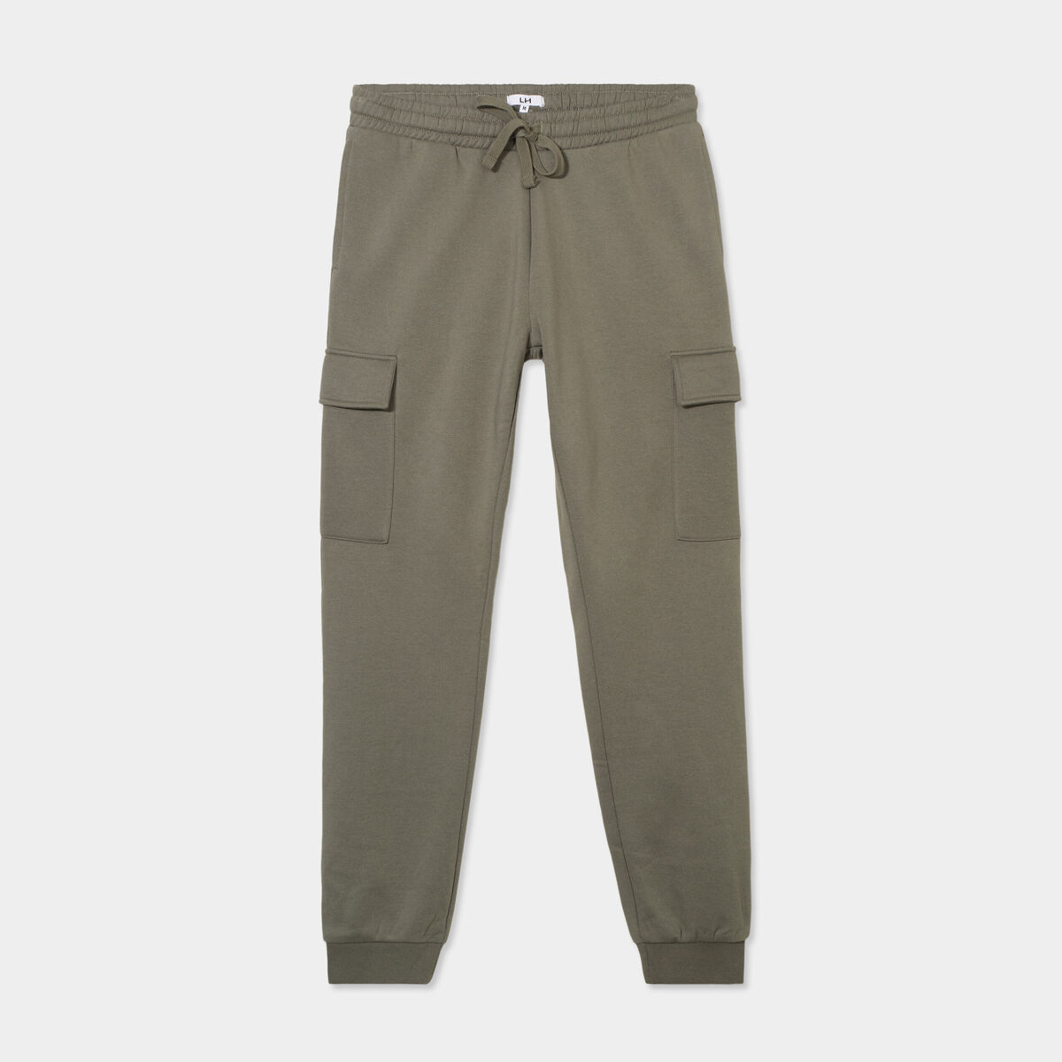 Pantalon jogging cargo molleton vert kaki homme