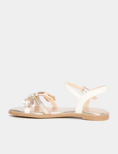 Sandales brides à fleurs blanc fille