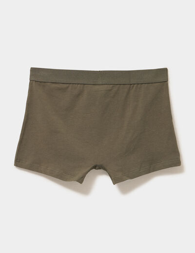 Lot 3 boxers coton stretch vert kaki homme