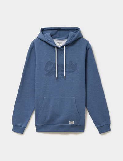 Sweat hoodie capuche et 1 poche bleu homme
