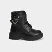 Boots &agrave; boucles et lacets noir fille
