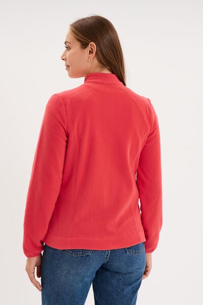 Veste polaire zipp&eacute; manches longues rose femme