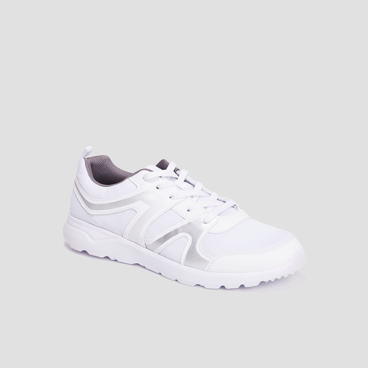 Baskets running à lacets blanc homme