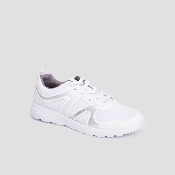 Baskets running à lacets blanc homme