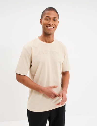 T-shirt manches courtes coton Kappa gris clair homme