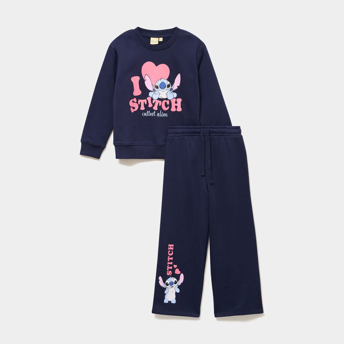 Ensemble de jogging 2 pi&egrave;ces Stitch bleu marine fille