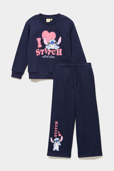 Ensemble de jogging 2 pi&egrave;ces Stitch bleu marine fille