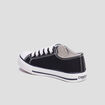 Tennis en toile &agrave; lacets bout renforc&eacute; noir fille